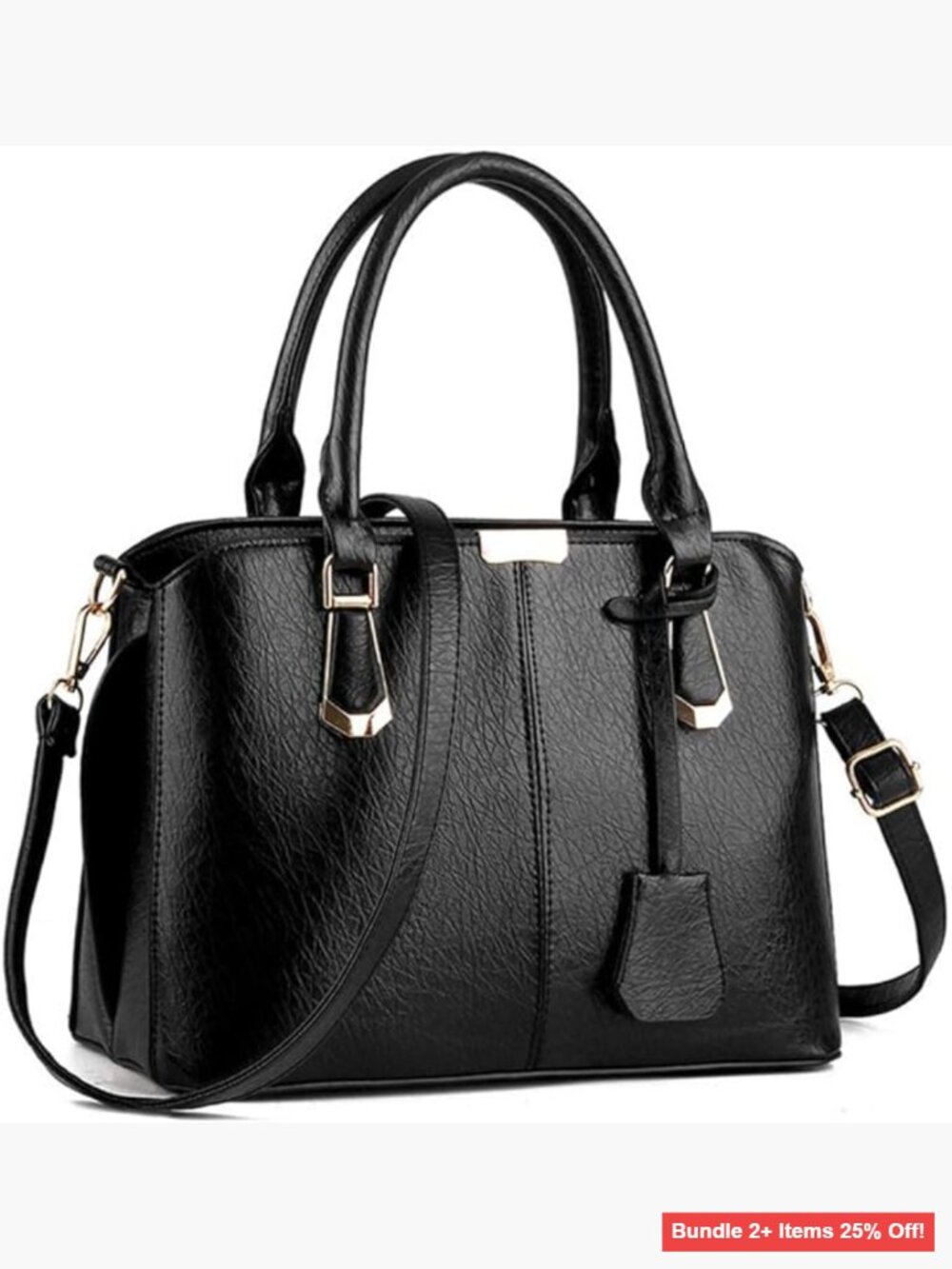 PU Leather Top Handle Shoulder Bag Satchel Purse with Removable Strap